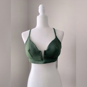 Shade & Shore Green Plunge Bra Intimates